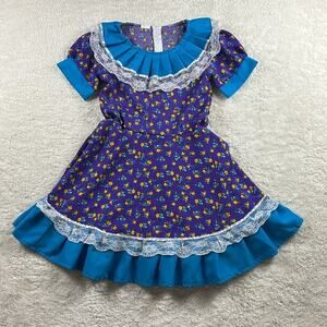 Unbranded Floral and lace ruffled twirly fit and flare dress, size xs